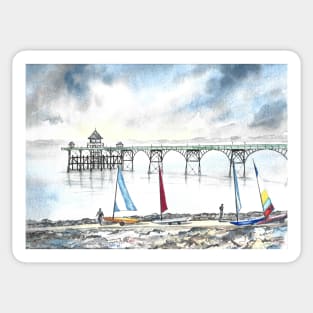 Sailing Boats by Clevedon Pier Sticker